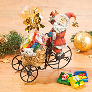 Magnet 3Pagen Santa Claus na trojkolke + sladkosti