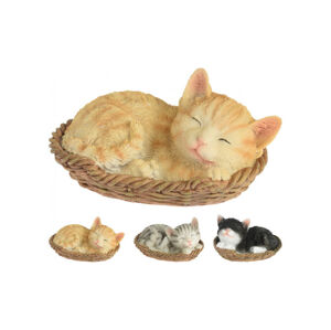 MAKRO - Dekorácia mačka v košíku rôzne druhy
